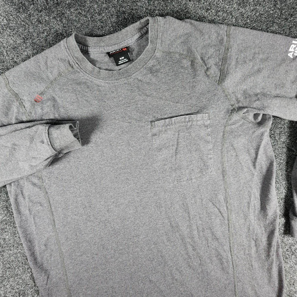 Ariat FR Long Sleeve Shirt Mens Medium Gray Flame Resistant CAT 2 Workwear